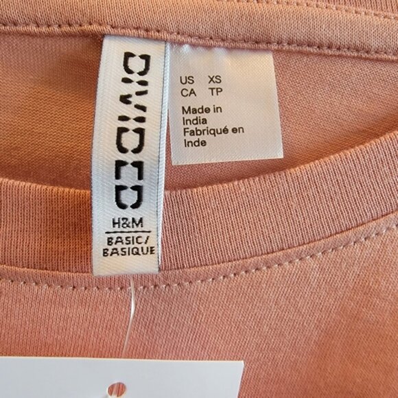 Salmon Pink and White Divided H&amp;M Women's " Love"  T-Shirt - Picture 3 of 7